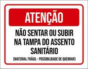 Kit 5 Placas Não Sentar Subir Tampa Assento Sanitário