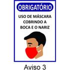 Kit 5 Placas Obrigatório Uso Mascara - 13,1cm x 19,4cm Av03