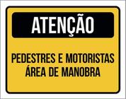 Kit 5 Placas Pedestres Motoristas Área Manobra 36X46