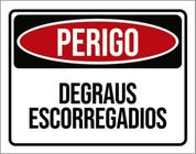 Kit 5 Placas Perigo Degraus Escorregadios 36X46