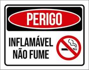 Kit 5 Placas Perigo Inflamável Não Fume 36X46