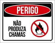 Kit 5 Placas Perigo Não Produza Chamas 36X46