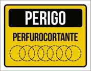 Kit 5 Placas Perigo Perfurocortante Amarela 36X46