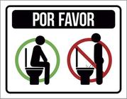 Kit 5 Placas Por Favor Regras Banheiro 36X46