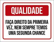 Kit 5 Placas Qualidade Faça Direito Primeira Vez 36X46