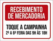 Kit 5 Placas Receimento Mercadoria Toque Campainha 36X46