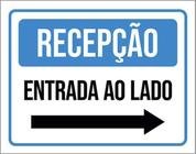 Kit 5 Placas Recepção Entrada Lado Seta Direita 36X46