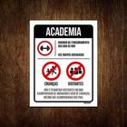 Kit 5 Placas Regras Normas Uso Academia