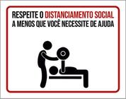 Kit 5 Placas Respeite Distanciamento Social Ajuda 36X46