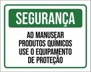 Kit 5 Placas Segurança Manusear Produtos Químicos 36X46