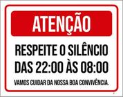 Kit 5 Placas Silêncio Cuidar Boa Convivência 36X46