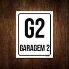 Kit 5 Placas Sinalização Ambiente Indicativo G2 Garagem 2