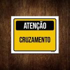 Kit 5 Placas Sinalização Atenção Cruzamento