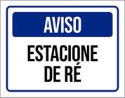 Kit 5 Placas Sinalização - Aviso Estacionar De Ré ul