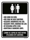 Kit 5 Placas Sinalização - Banheiro Regras De Uso - Sinalizo