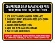 Kit 5 Placas Sinalização - Compressor De Ar Para Encher Pneu