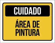 Kit 5 Placas Sinalização - Cuidado Área De Pintura