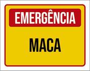 Kit 5 Placas Sinalização - Emergência Maca Amarelo