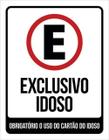 Kit 5 Placas Sinalização - Estacionamento Exclusivo Idoso