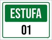 Kit 5 Placas Sinalização - Estufa 01 Verde