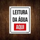 Kit 5 Placas Sinalização - Leitura De Água Aqui Verm