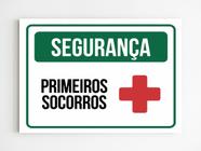 Kit 5 Placas sinalização segurança primeiros socorros mdf