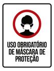 Kit 5 Placas Uso Obrigatório Máscara De Proteção Ícone 36X46