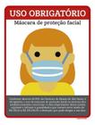 Kit 5 Placas Uso Obrigatório Proteção Facial Poster 36X46