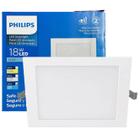 Kit 5 Plafon Quadrado Embutir 18w Philips Branco Frio 6500K