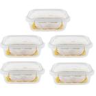 Kit 5 Potes Hermético Vidro Marmita Micro-Ondas 1040Ml