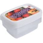 Kit 5 Potes Para Alimentos 240 ml Transp. Com Tampa Multiuso