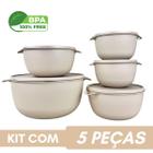 Kit 5 Potes Plastico Redondos Bowl Livre Bpa - Casa Bella