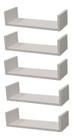 Kit 5 Prateleiras U Mdf 50x15 Branco Nicho Livros Revista - LOJA DO MDF