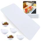 Kit 5 Pratos para Sushi em Melamina 27x12 Cm + 5 Tigelas Molheira 150 Ml para Finger Food e Molhos Bestfer