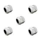 Kit 5 Prensa Cabo PVC Conector BSP Com Anel Vedação 1.1/2 Polegada