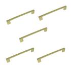 Kit 5 Puxador Dourado Il 950 Metal 96Mm Com Parafusos