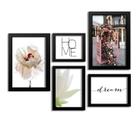 Kit 5 Quadros Decorativos Com Moldura Cabine Flores