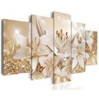 Kit 5 Quadros Decorativos Orquídea Dourada Mosaico Sala Quarto