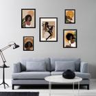 Kit 5 quadros Mulheres Negras Boho - com vidro