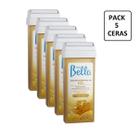 Kit 5 Refil Cera Roll-On 100G Depilação Depil Bella Cera Mel