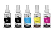 Kit 5 Refil Tinta Para Epsonn T664 L575 L365 L22 Tintas compatíveis - ecologycpaint INKTANK