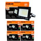 Kit 5 Refletor Led 20W 6500K Preto Bivolt Foxlux