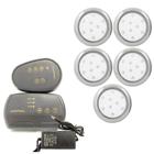 Kit 5 Refletor LED Piscina RGB 9W Inox + Central Compacta - Iluctron