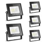 KIT 5 Refletor LED Start 20w IP66 Prova D' Água Luz Amarela - Lumanti