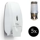 Kit 5 Saboneteira dispenser álcool gel porta sabonete líquido reservatório Velox Premisse banheiro