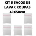 Kit 5 Saquinhos De Lavar Roupas Delicadas 40x50cm