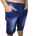 Kit 5 Shorts Jeans Masculina Lisa - Tons de Azul e Preto