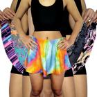 Kit 5 Shorts Saias Femininos Godê Elástico Estampas Sortidas Suplex PP ao Plus Size