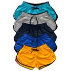 Kit 5 Shorts Tactel Liso Feminino Casual Shortinho Corrida Moda Praia