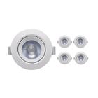 Kit 5 Spot Led Embutir 5w Redondo 3000k Branco Quente Bivolt